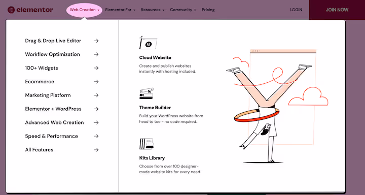 En-tête avec méga menu
