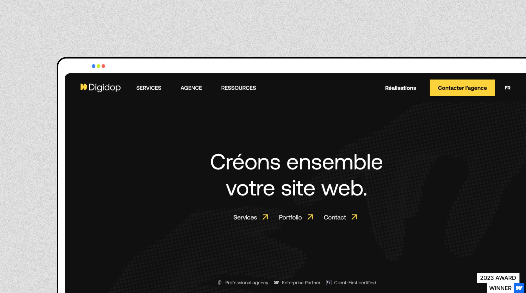 Aperçu du site de l'agence Webflow Digidop