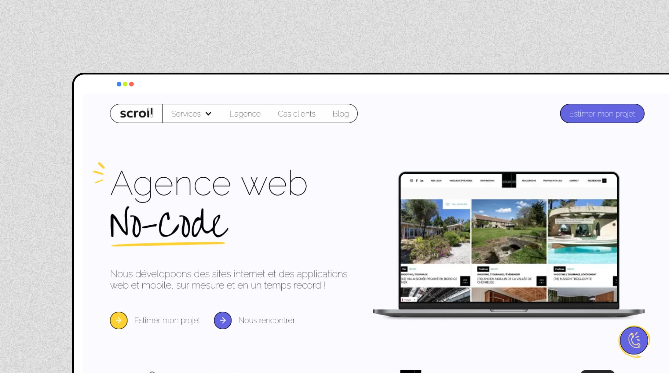 Aperçu du site de l'agence Webflow Scroll