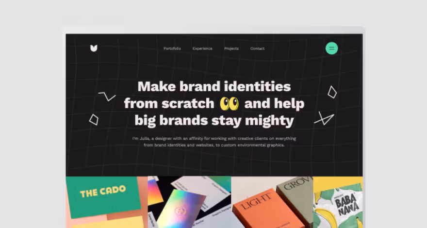 Maquette de site web d'agence de branding