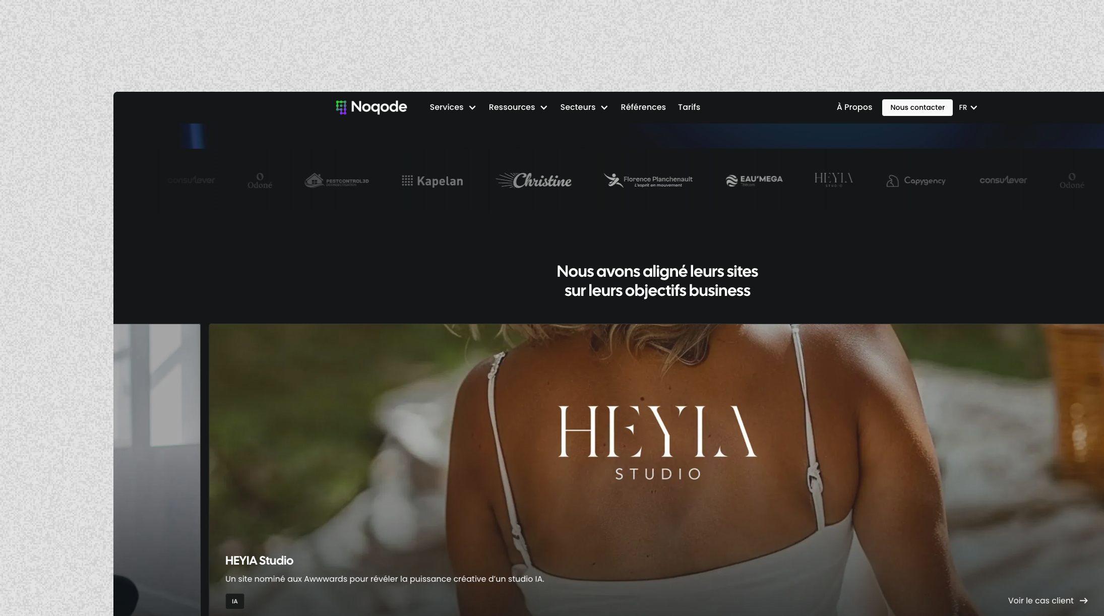 Aperçu du site de l'agence Webflow Noqode