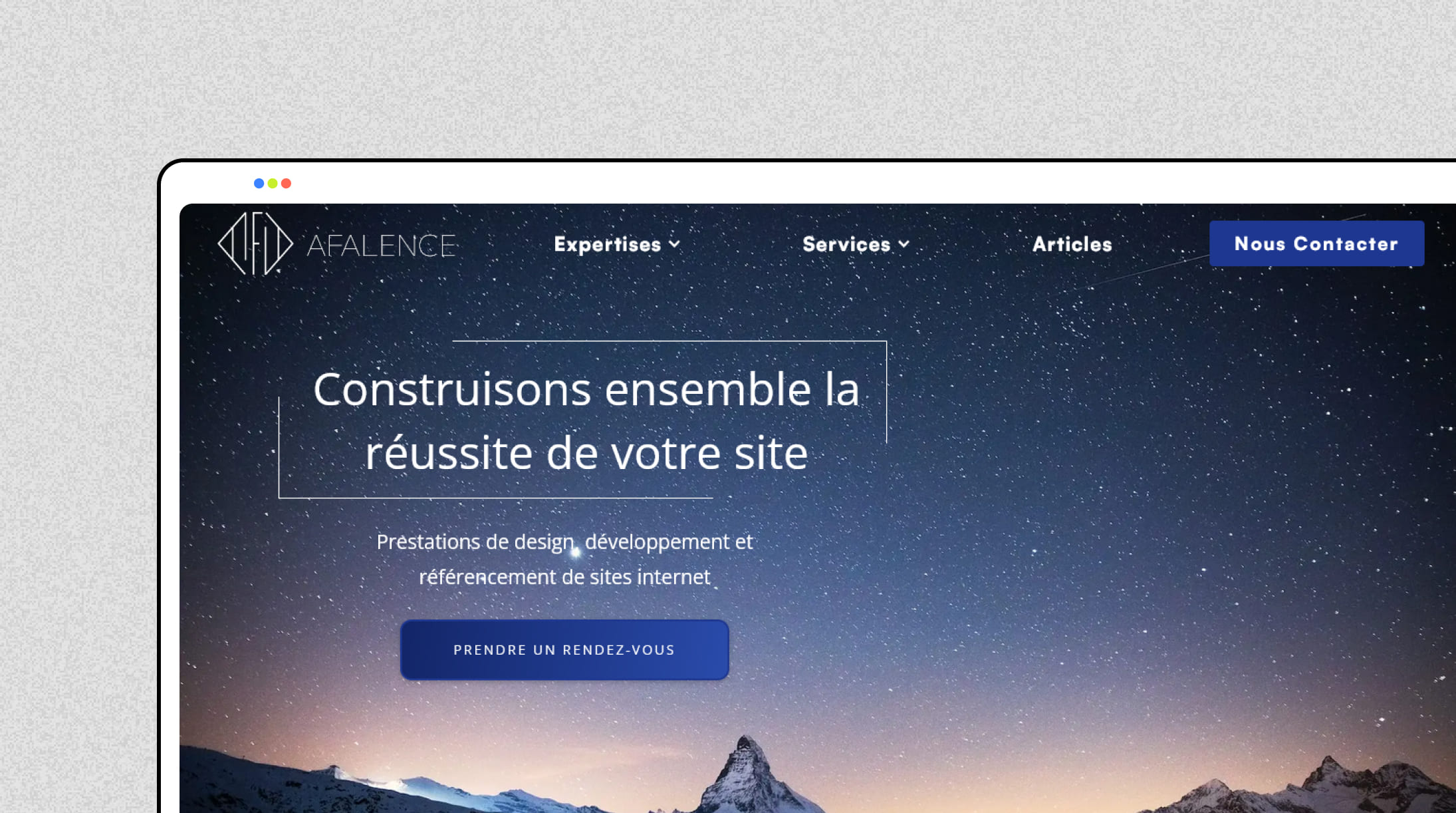 Aperçu du site de l'agence Webflow Afalence