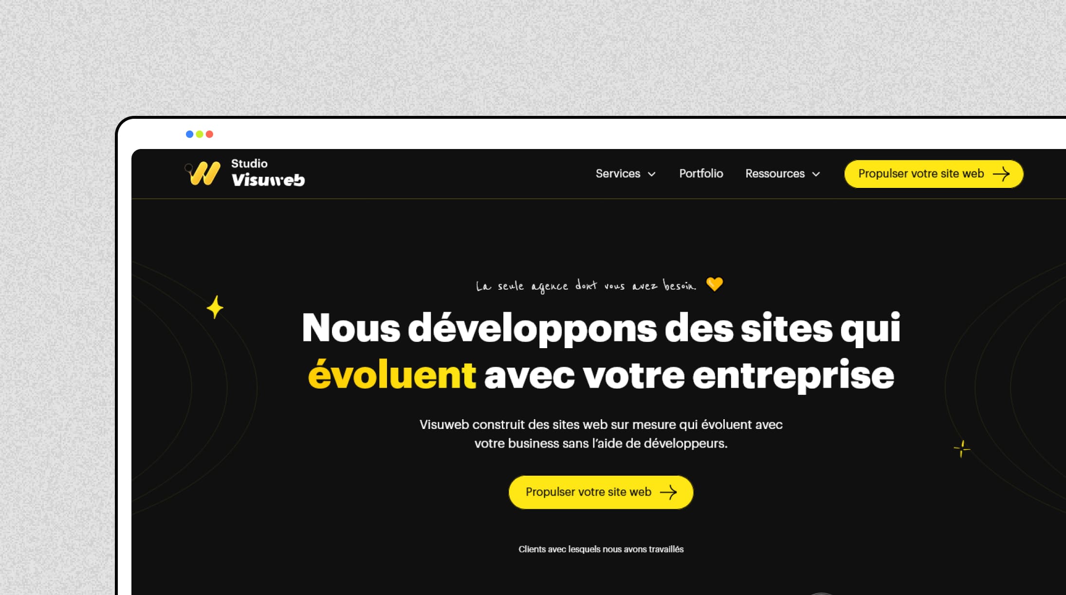 Aperçu du site de l'agence Webflow Visuweb